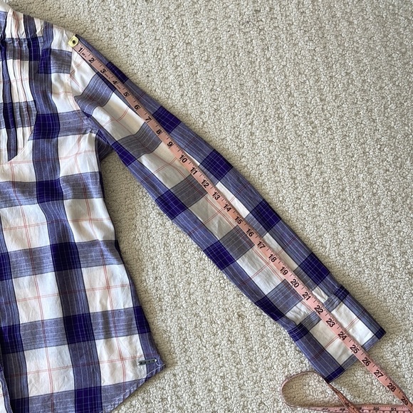 ROXY Plaid Button-Up Shirt in Purple & White Size Medium - Picture 12 of 12